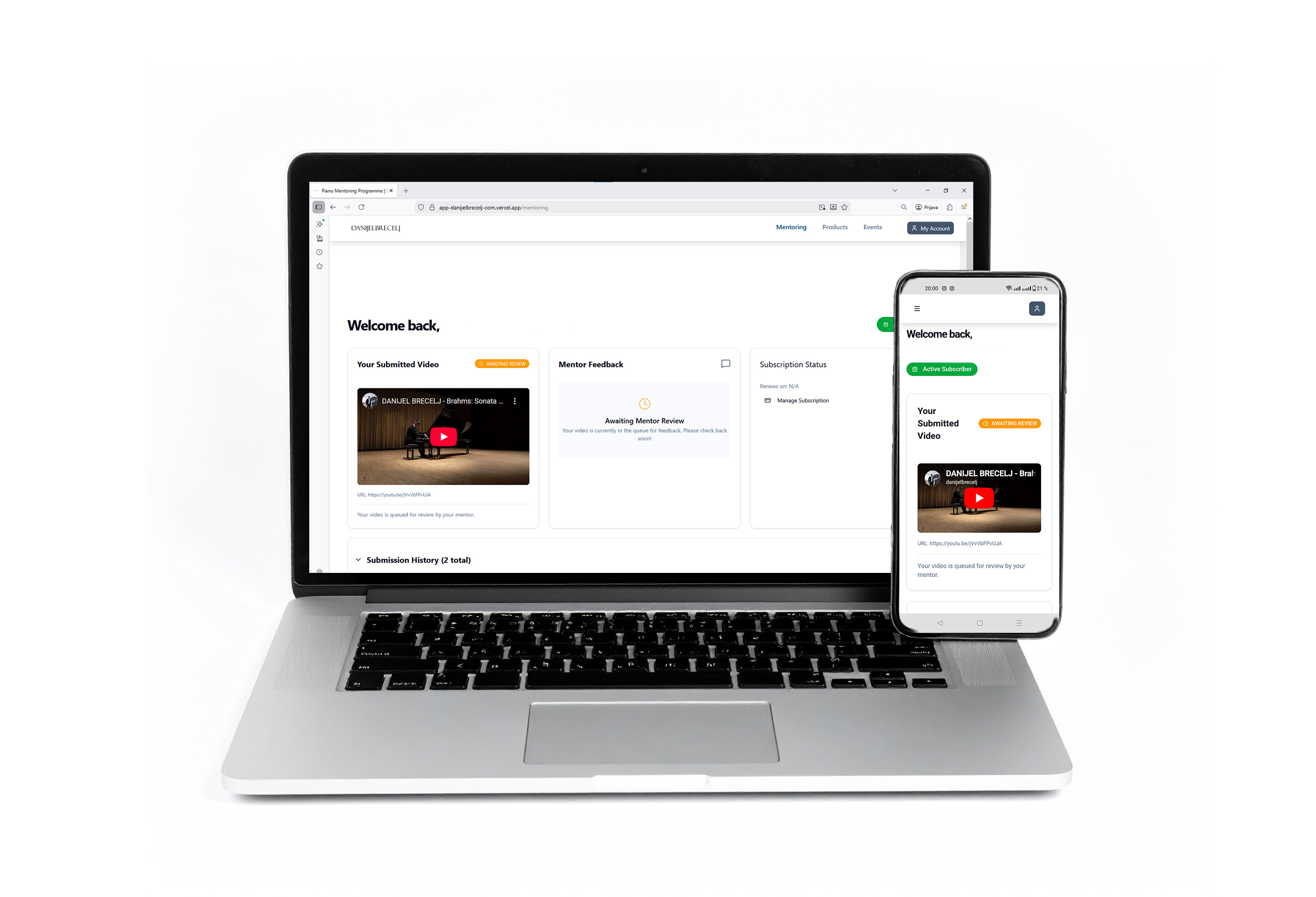 Piano Mentoring Dashboard